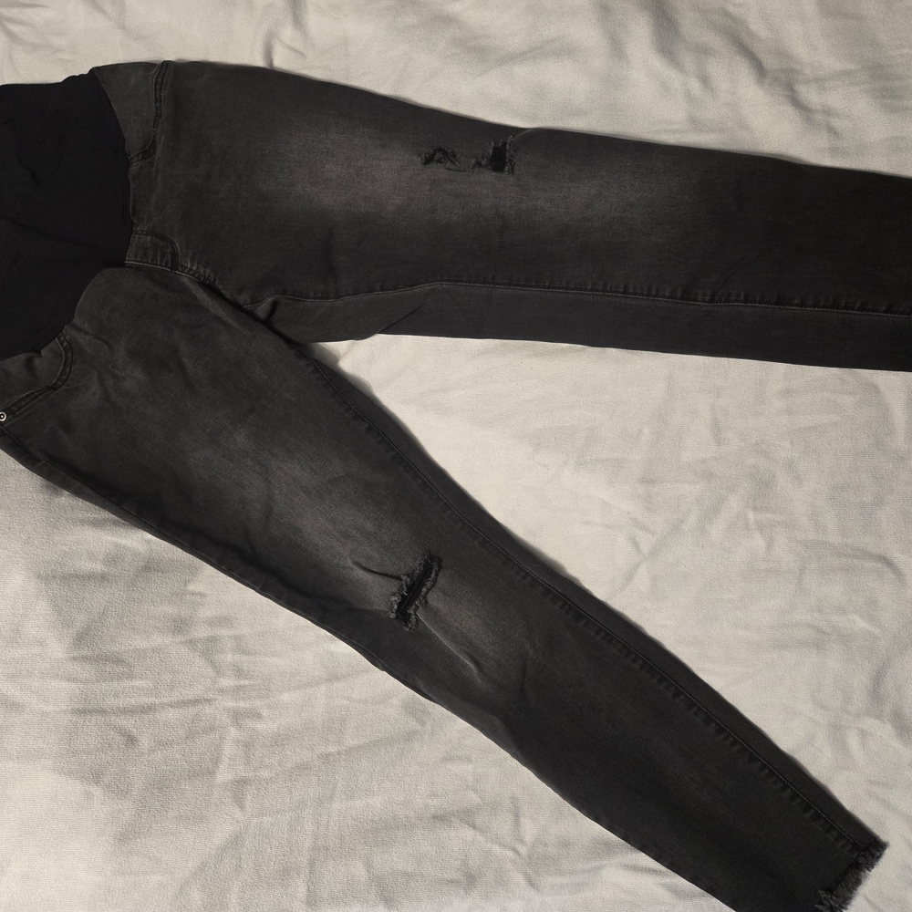 Maternity Black Distressed Jeans